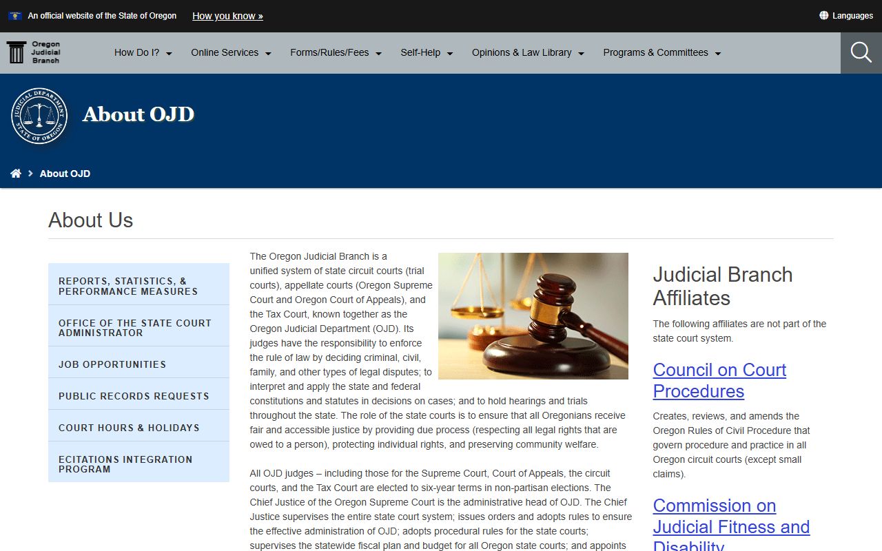 Tillamook County probate records Oregon Judicial Department court overview